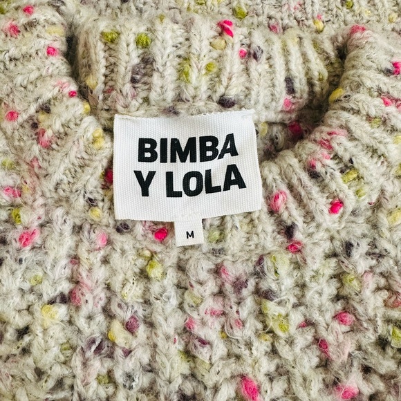 BIMBA Y LOLA Spain Designer Sweater Chunky Confetti Soft Cozy Sz M - Picture 2 of 10